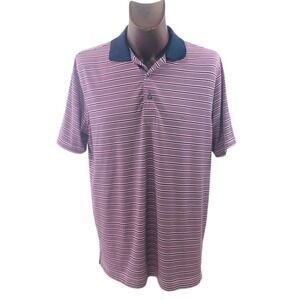Bobby Jones X-H2O Men’s Size Large Pink Blue Short Sleeve Polo Shirt EUC